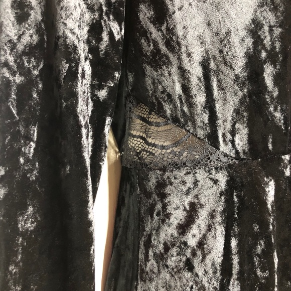 Free People Kat Lace Faux Wrap Velvet Mini Dress - Picture 4 of 11